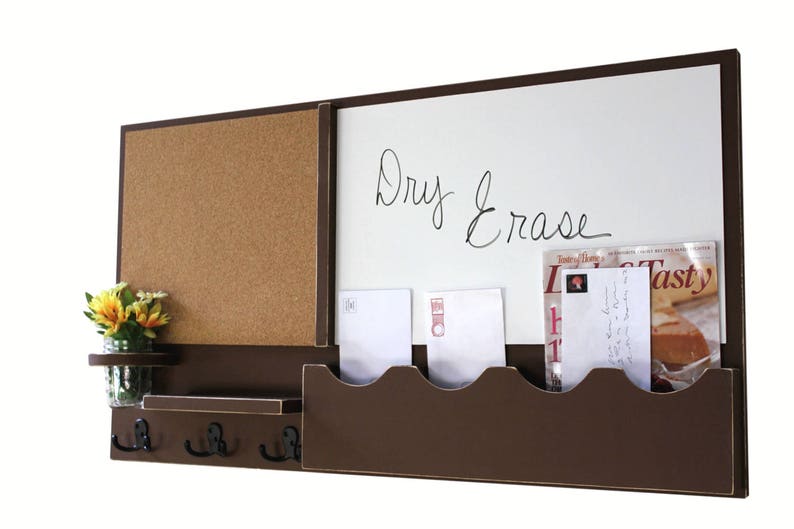 Mail Organizer Cork Board White Board Message Center Coat | Etsy