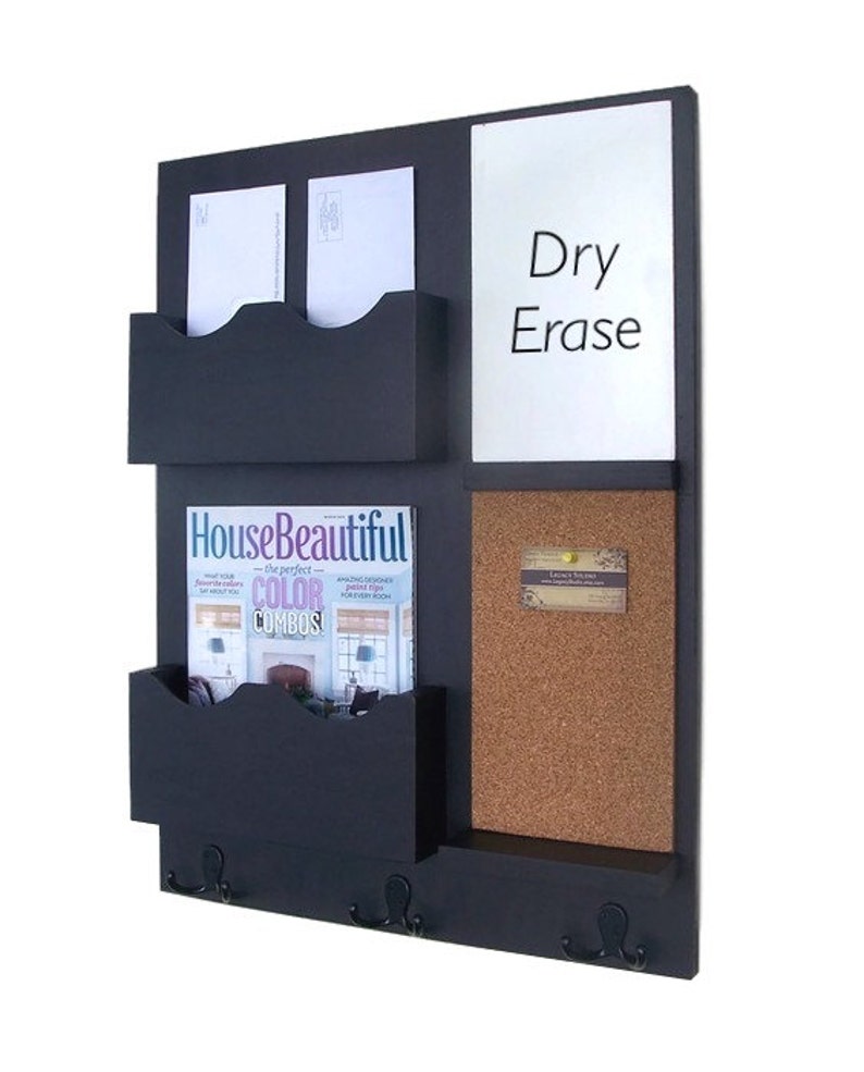 Message Center Mail Organizer Cork Board White Board Etsy