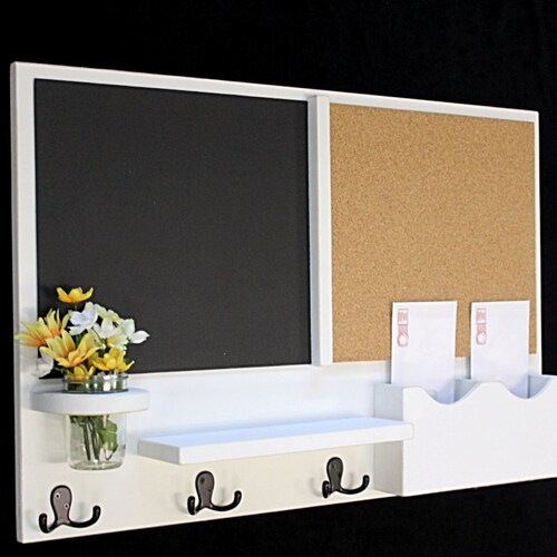 Mail Organizer Message Center Cork Board White Board Etsy