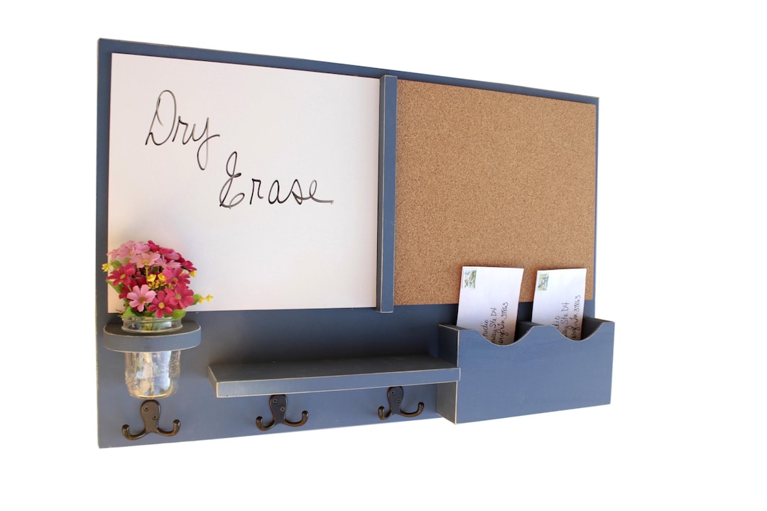 Mail Organizer Message Center Whiteboard Dry Erase Board Cork Board