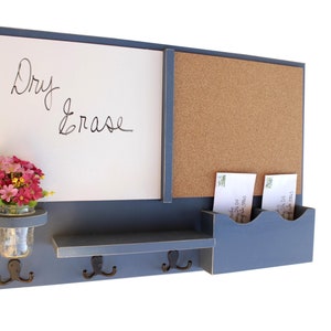 Mail Organizer -  Message Center - Whiteboard - Dry Erase Board - Cork Board -  Coat Rack - Mason Jar - Coat Hooks