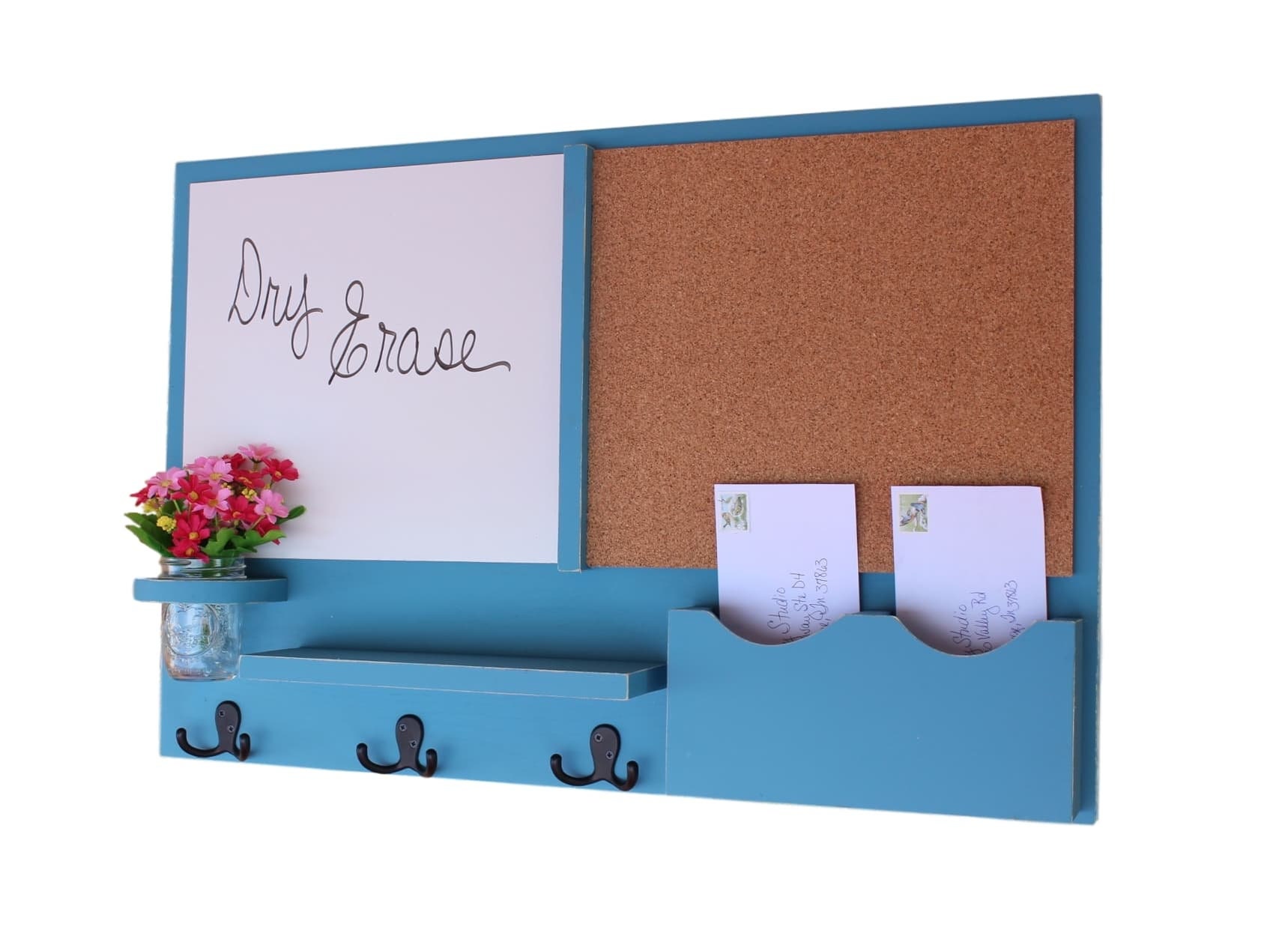 Mail Organizer Message Center Cork Board White Board Etsy