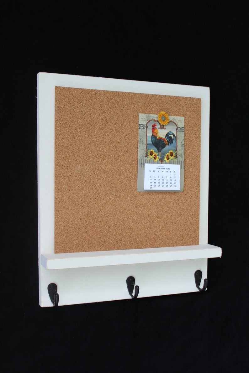 Cork Board Bulletin Board Message Board Key Hooks Key Etsy