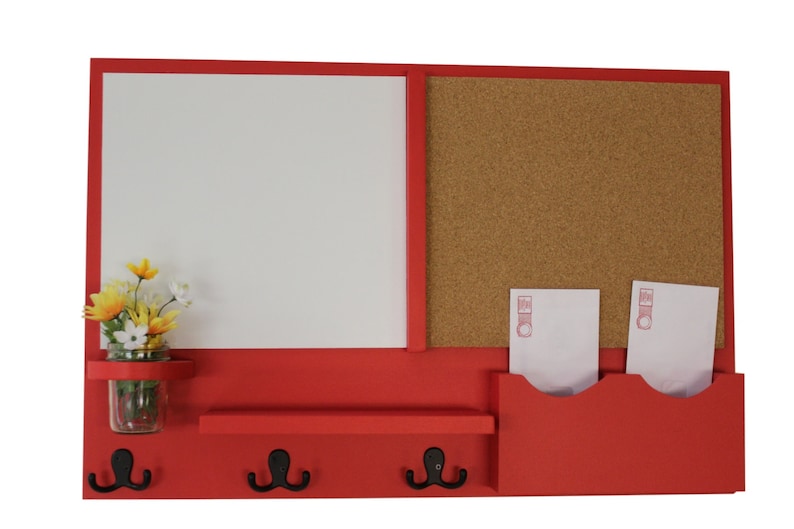 Mail Organizer Message Center Cork Board White Board Etsy