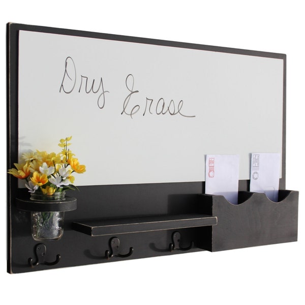 Whiteboard Mail Organizer with Large Mail Slot - Mail Holder, Letter Holder, and Jar Vase