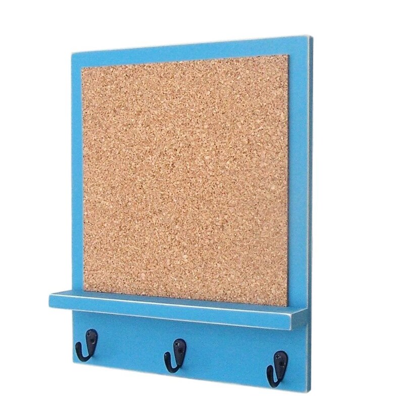 Cork Board Bulletin Board Message Board Key Hooks Key Etsy