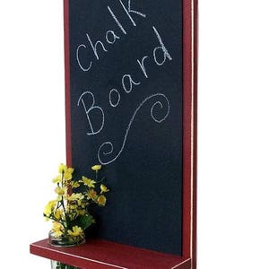 Chalkboard with Mason Jar, Shelf, Key Hooks, Painted Wood, Jar Holder image 5