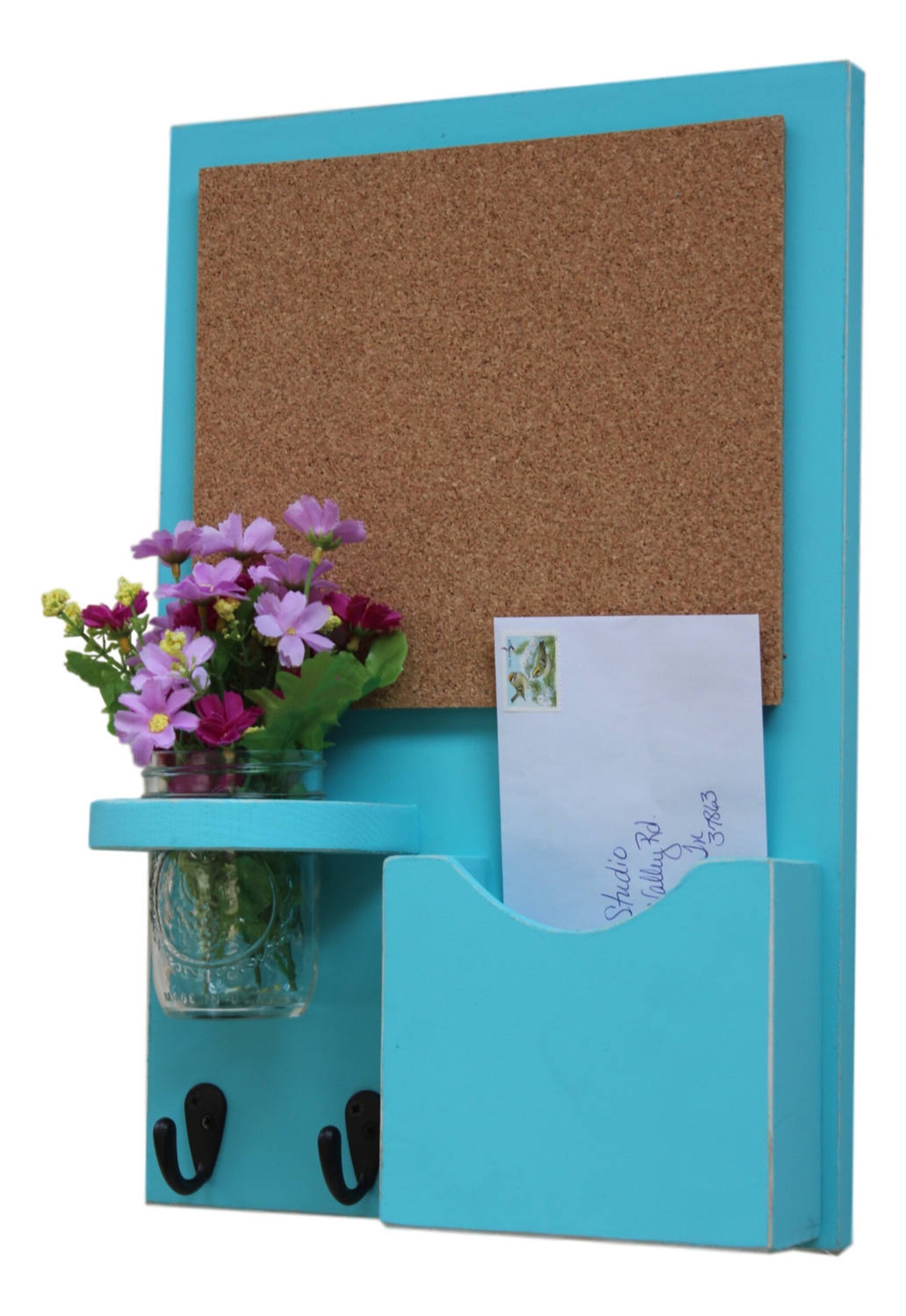 Cork Board Mail Organizer Mail and Key Holder Letter Etsy