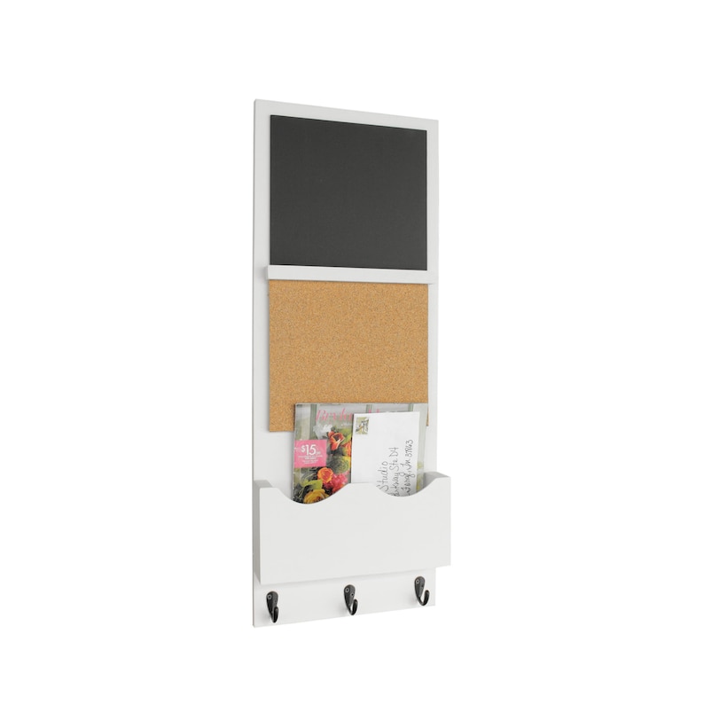Legacy Studio Decor Message Center with Chalkboard Cork Board and Large Mail Slot