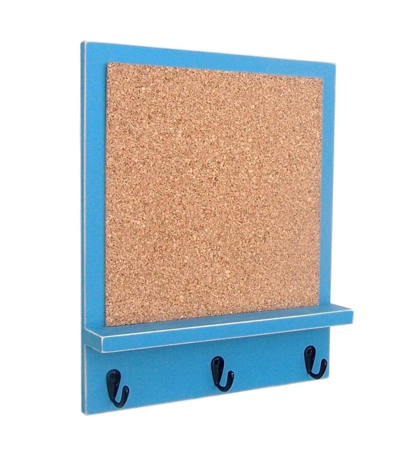 Cork Board Bulletin Board Message Board Key Hooks Key Etsy