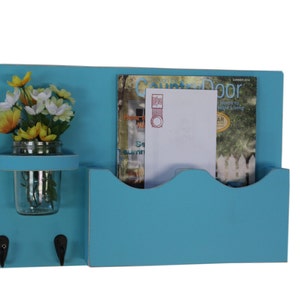 Mail Organizer Mail Holder Letter Holder Large Mail Slot Double Slots Key Hooks Jar Vase Organizer Mail Holder image 1