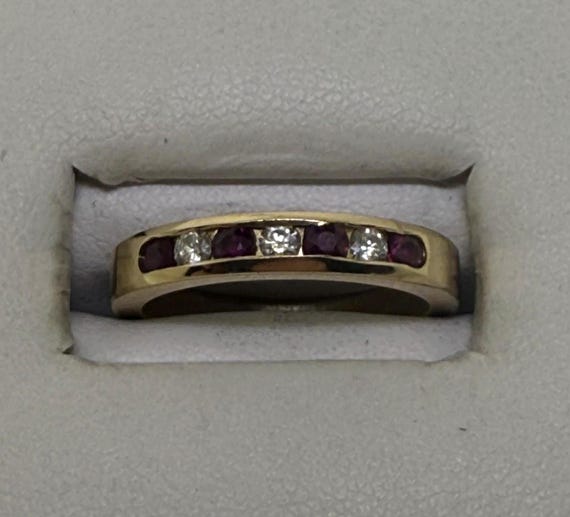Elegant Ruby and Diamond Anniversary/Wedding Band… - image 1