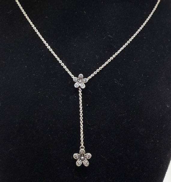 Pandora Sterling Silver Daisy Y Necklace – S925 ALE – Flower Drop 