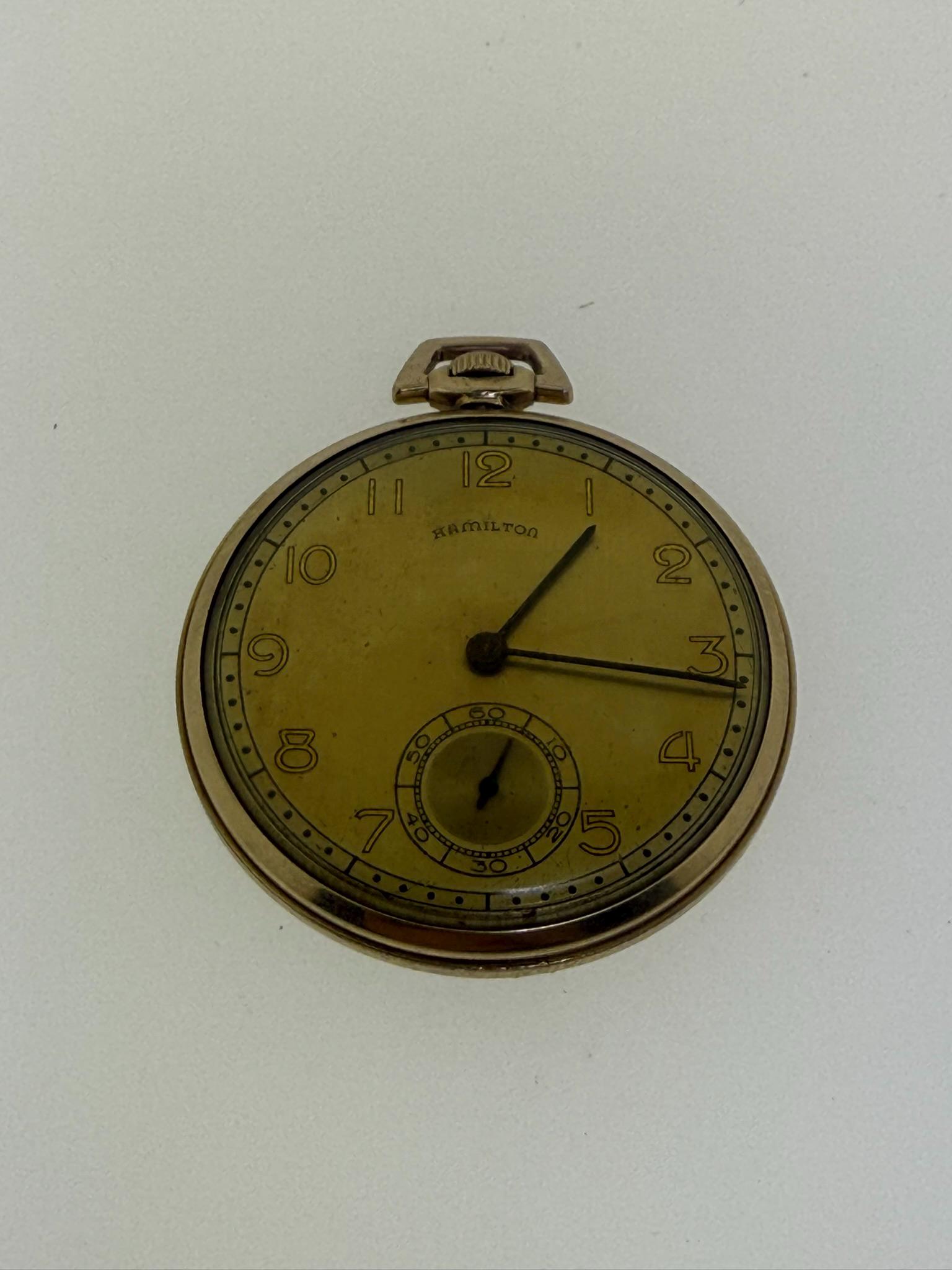 Hamilton 917 Pocket Watch 17 Jewels 14k Gold Filled- Working Hamilton 917 Pocket Watch 17 Jewels 14k Gold | Mercari main image 2