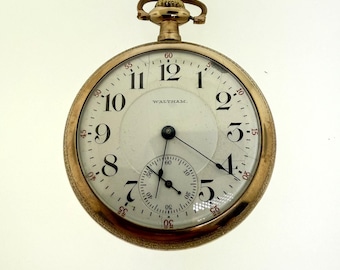 Reloj de bolsillo Waltham No. 636 16S de 17 joyas, 1908, con doble rodillo y 4 posiciones ajustables