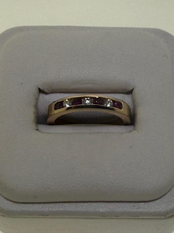 Elegant Ruby and Diamond Anniversary/Wedding Band… - image 5