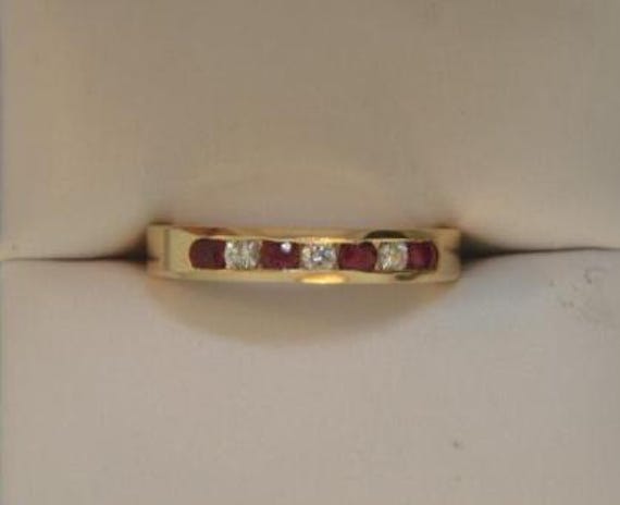 Elegant Ruby and Diamond Anniversary/Wedding Band… - image 2