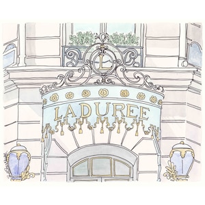Laduree Paris Art Print: French Patisserie Watercolor Illustration
