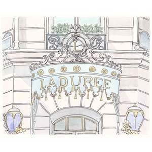 Laduree Paris art print, Laduree patisserie wall art - French patisserie decor