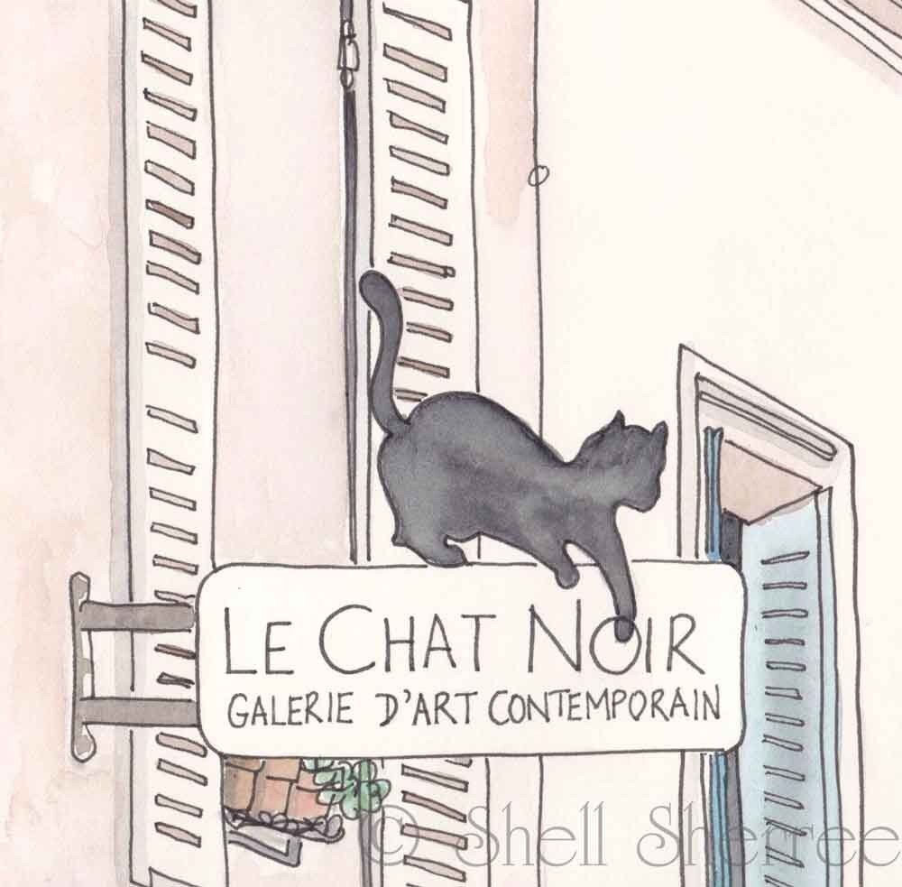 Black Cat Paris Le Chat Noir Fine Art Paris Print Paris Etsy