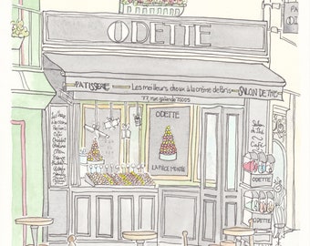 Odette French Patisserie Art Print: Paris Illustration