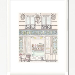 French Paris Boulangerie bakery wall art print illustration by shellsherree