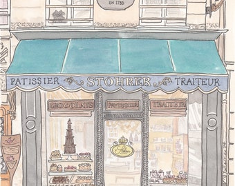 Paris Stohrer Patisserie print - French Patisserie wall art