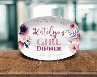Custom Girl Dinner Trend Plate Platter Personalized Gift for Her Teen Girl, Girls & Women, Charcuterie, Snacks, Bites, Sweet Treats Funny