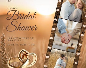 Editable Digital Bridal Shower Party Invitation Template – Customizable Text Bridal Shower – Digital Bridal Shower Invitation Template