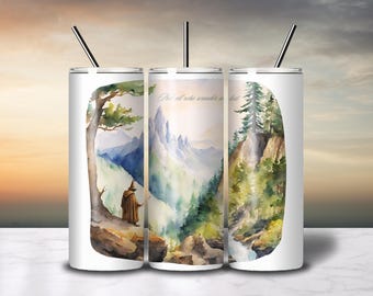 Not All Who Wander Are Lost Tumbler Wrap, Fantasy 20oz Skinny Tumbler Design, Wizard Tumbler Wrap, Cute Tumbler Sublimation, Fantasy Scene