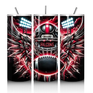 Falcon 20oz Skinny Tumbler Wrap, Sport 20oz Tumbler PNG, Mascot Sublimation Tumbler PNG Descarga digital, Envoltura de sublimación d 20oz