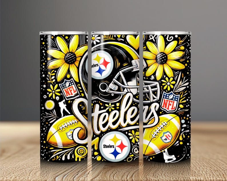 Pittsburgh 20 oz Skinny Tumbler Wrap PNG, Mascot Sublimation Tumbler PNG Descarga digital, Descarga instantánea, Sport 20 oz Tumbler PNG imagen 5