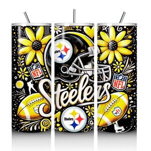 Pittsburgh 20 oz Skinny Tumbler Wrap PNG, Mascot Sublimation Tumbler PNG Descarga digital, Descarga instantánea, Sport 20 oz Tumbler PNG imagen 2