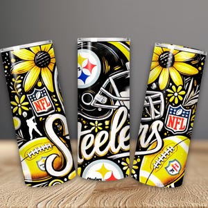 Pittsburgh 20 oz Skinny Tumbler Wrap PNG, Mascot Sublimation Tumbler PNG Descarga digital, Descarga instantánea, Sport 20 oz Tumbler PNG imagen 3