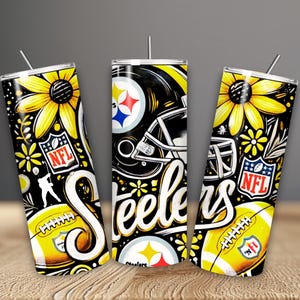 Pittsburgh 20 oz Skinny Tumbler Wrap PNG, Mascot Sublimation Tumbler PNG Descarga digital, Descarga instantánea, Sport 20 oz Tumbler PNG imagen 4