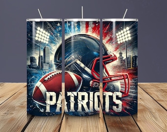 Patriots 20oz skinny tumbler wrap, sport 20oz tumbler png, mascot sublimation tumbler PNG and JPG digital download, 20oz Sublimation wrap