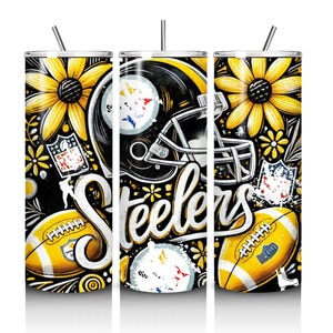 Pittsburgh 20 oz Skinny Tumbler Wrap PNG, Mascot Sublimation Tumbler PNG Descarga digital, Descarga instantánea, Sport 20 oz Tumbler PNG imagen 1