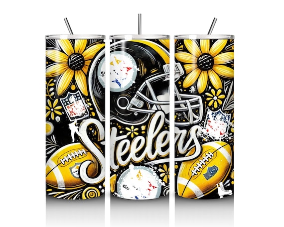 Pittsburgh 20 oz Skinny Tumbler Wrap PNG, Mascot Sublimation Tumbler PNG Descarga digital, Descarga instantánea, Sport 20 oz Tumbler PNG