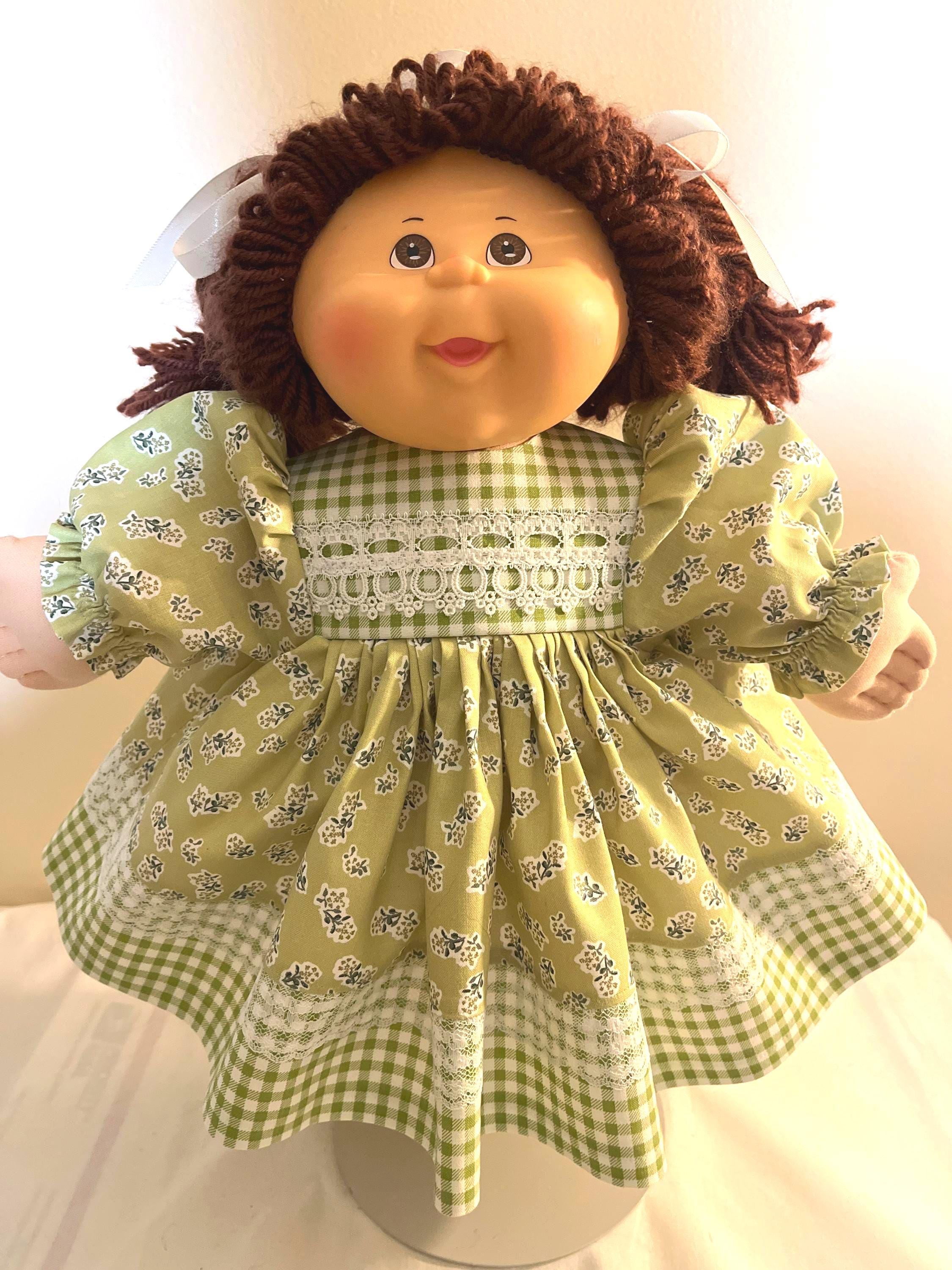 cabbage patch doll green dress Gingham Ebay