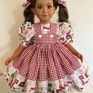 Dress, Matching  Bows for 23 inch My Twinn  doll