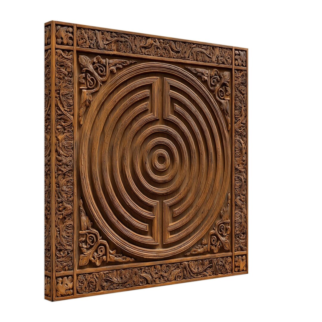Classical Labyrinth, Wood Carving Designs of a Labyrinth, Woodcarving ...