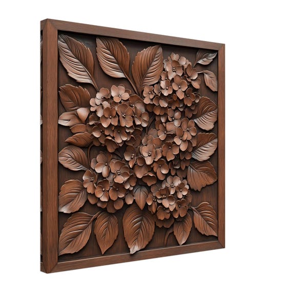 Hydrangea Harmony, Wood Carving Designs of Lush Blooms