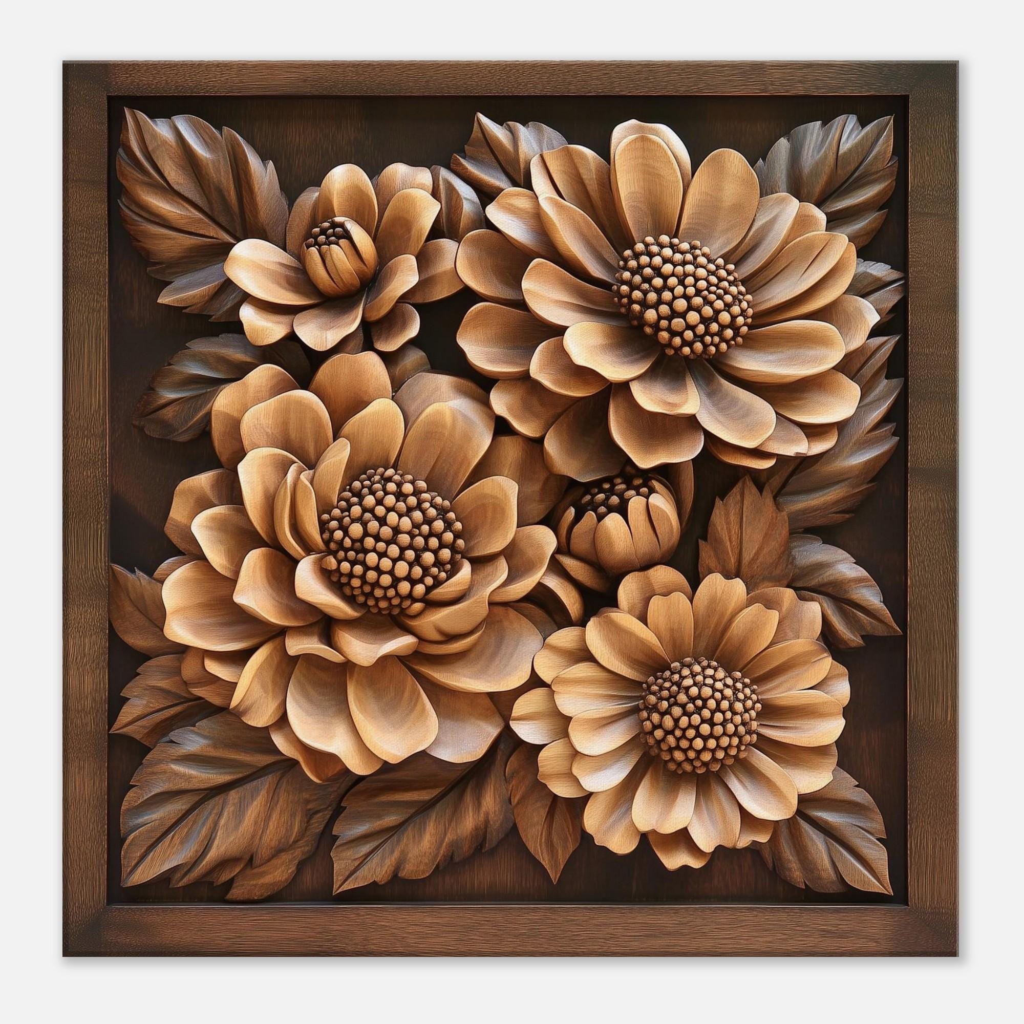Wildflower Carving, Wood Carving Designs of Wildflowers and Leaves
