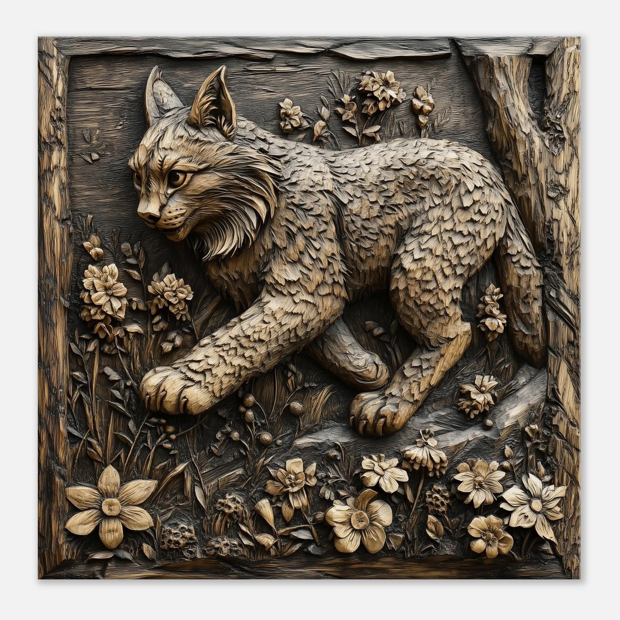 彫刻木製フレーム「WILDCAT」猫版画 il_fullxfull.6864809585_nu98.jpg