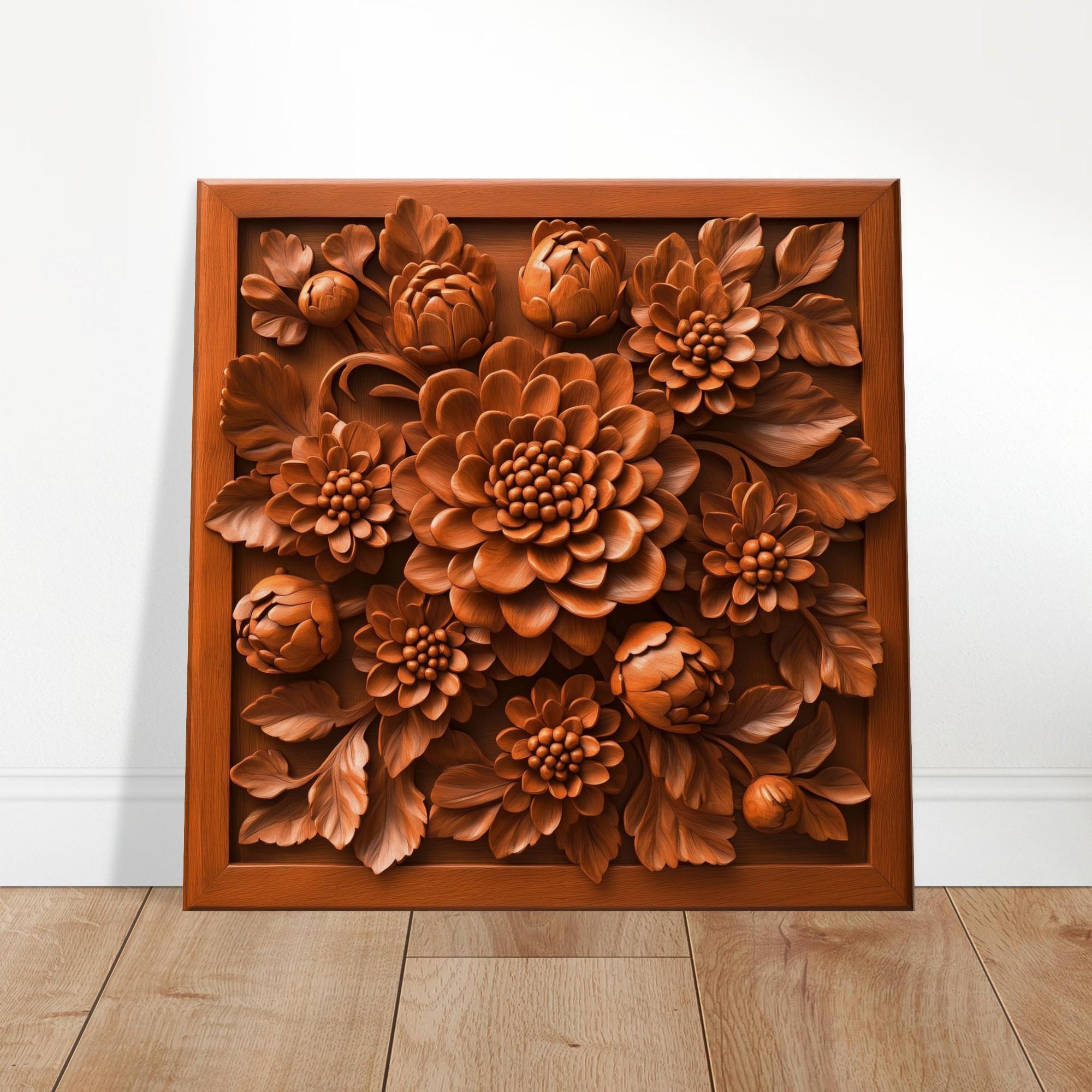 Dahlia Dream Carving, Wood Carving Designs of Blooming Flowers