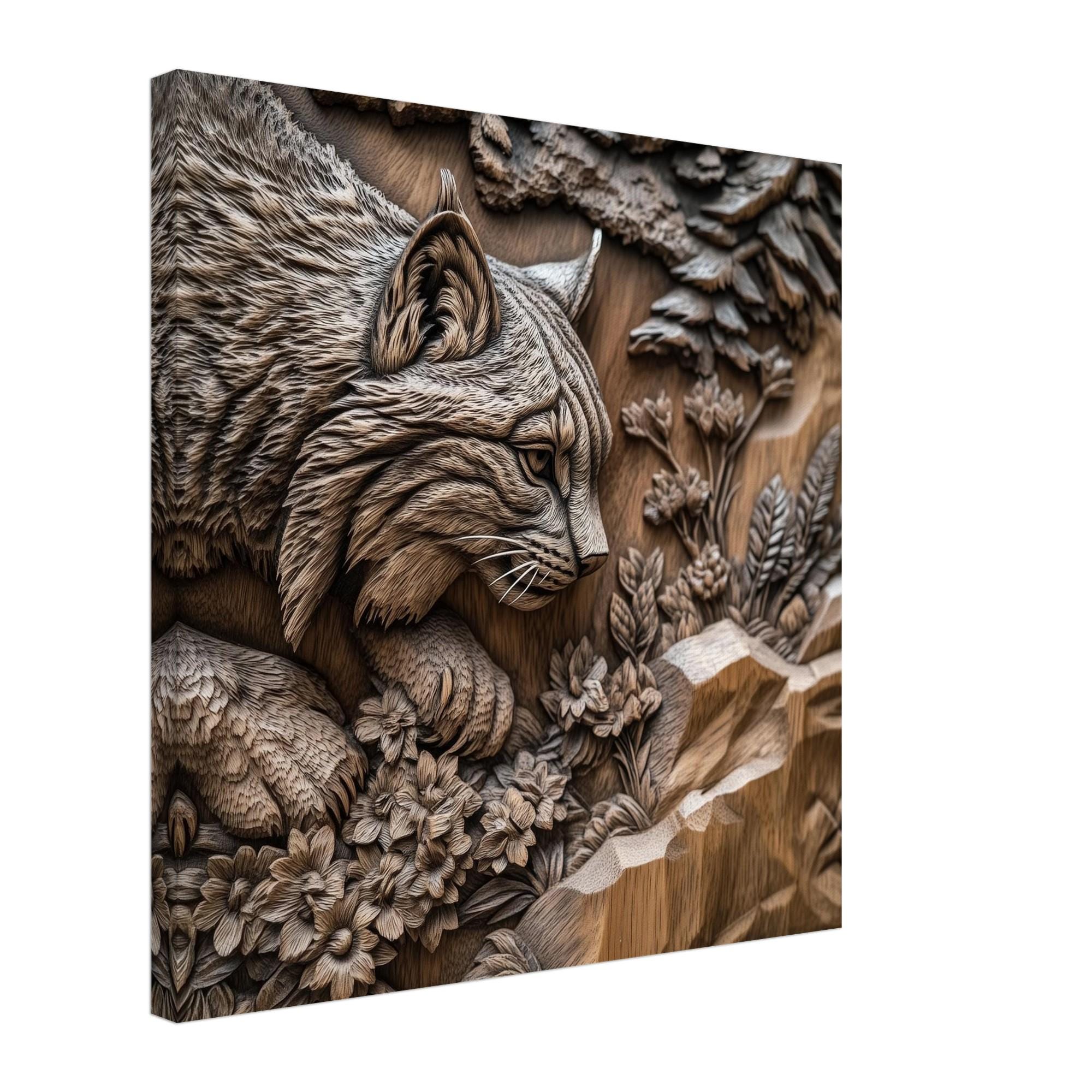 彫刻木製フレーム「WILDCAT」猫版画 【公式通販】