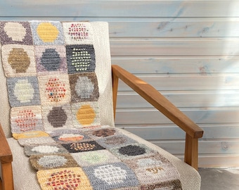 Tapestry Crochet Chair Pad Rug -- Foggy Sunrise