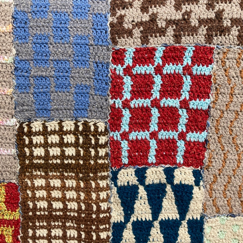 Tapestry Crochet Patchwork Rug Mosaic of Memories image 2