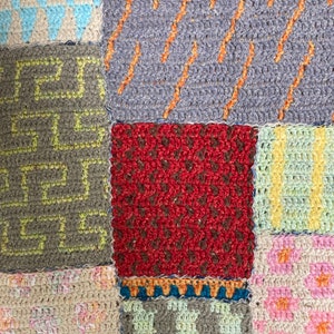 Tapestry Crochet Patchwork Rug Mosaic of Memories image 3