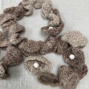 Crocheted Natural Wool Necklace Winter Warmth image 5